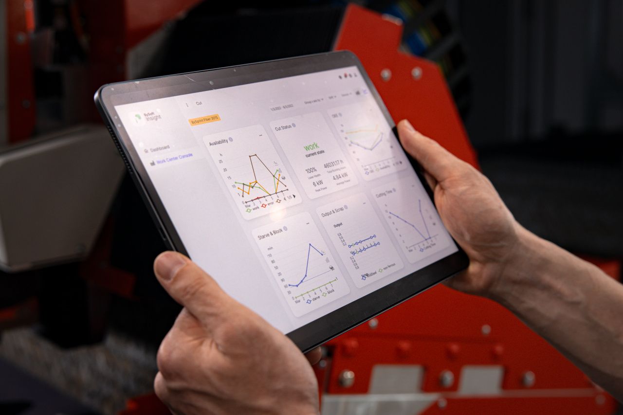 Bystonic BySoft Insight software displayed on tablet