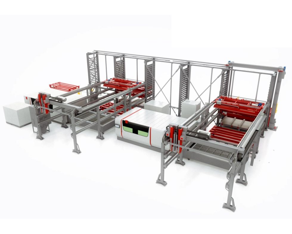 ByTrans Modular loading and unloading automation solution for multiple laser systems