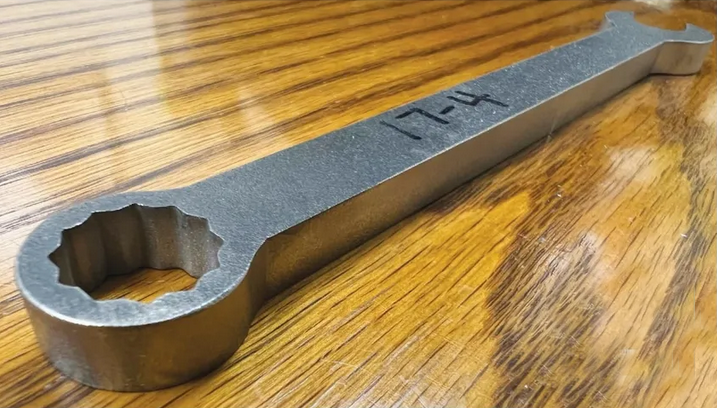 Stainless steel wrench laser cut by ByStar Fiber