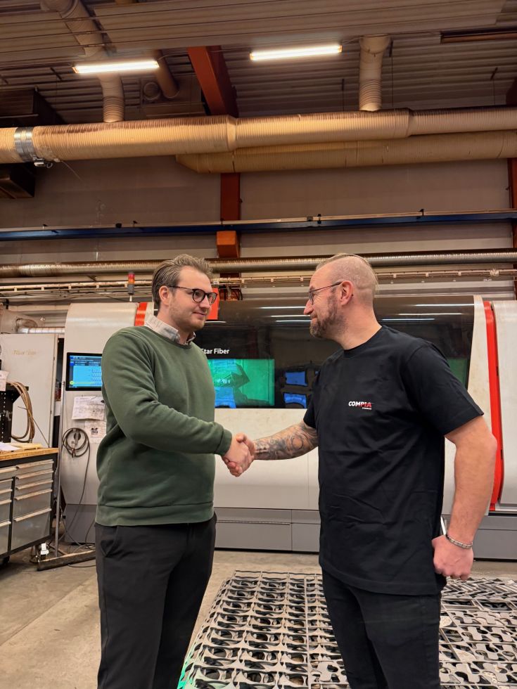 Oscar Boström ASM Bystronic and Roger Kallin CEO Compia