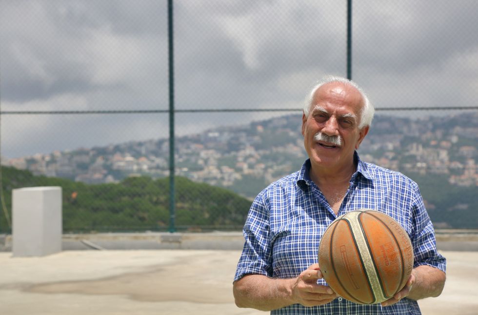 Tony Haddad, Managing Director Technica, on the company’s basketball court in Bikfaya, Lebanon.