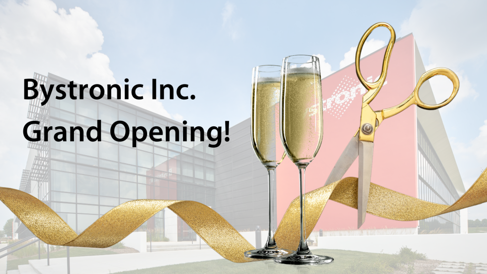 Ribbon cutting and champagne 